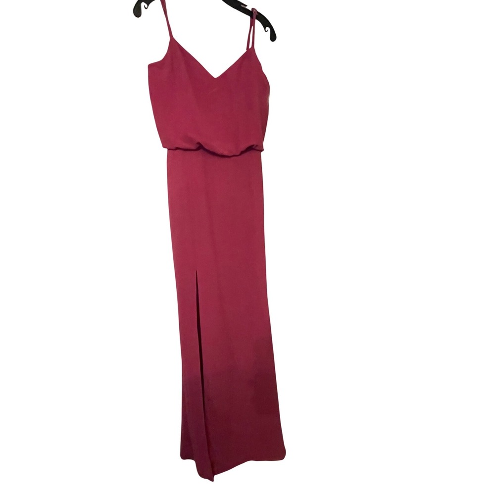 New DRESS THE POPULATION Gracelyn Blouson Jersey Gown In Hibiscus Sz M $248 - Picture 3 of 5